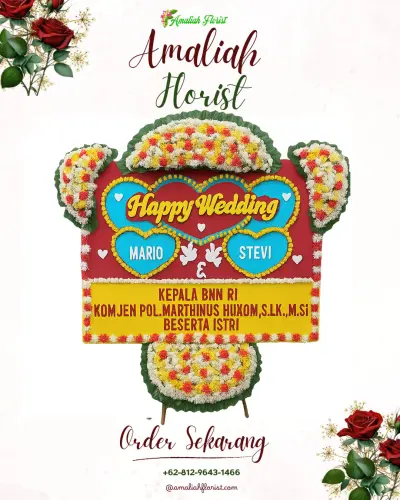 Karangan Papan Bunga Pernikahan di Gereja Gke Sion Palangkaraya